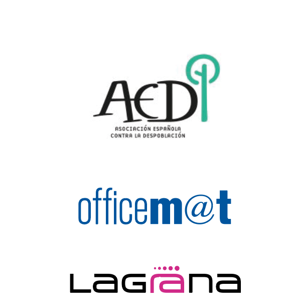 Logotips AEDP, Officemat i Lagrana