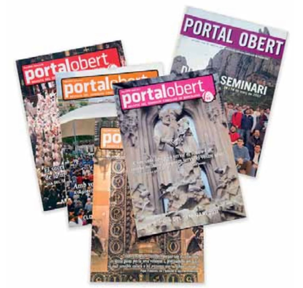 Diverses cobertes de la revista Portal Obert